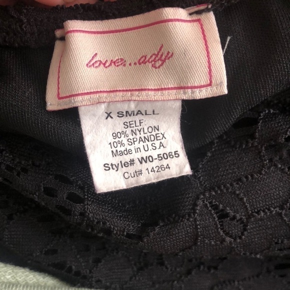 LOVE…ADY BLACK FLORAL LACE LONG SLEEVE COCKTAIL DRESS SIZE XS - Picture 3 of 5